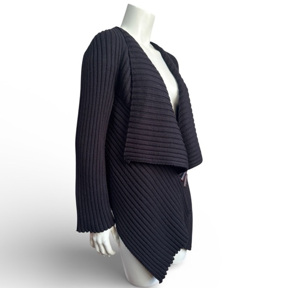 ANGEL II Asymmetrical Ribbed Cardigan - Italian Yarn - Women’s Medium - Picture 6 of 12